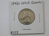 1942S WASHINGTON QUARTER XF