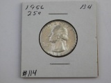 1956 WASHINGTON QUARTER BU