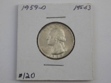 1959D WASHINGTON QUARTER BU