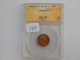 1944S LINCOLN CENT ANACS MS66 RED