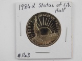 1986D STATUE OF LIBERTY COM. HALF BU