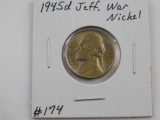 1945D JEFFERSON WAR NICKEL BU