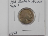 1913 TYPE-1 BUFFALO NICKEL F