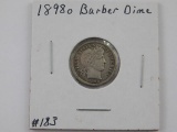 1898O BARBER DIME VF