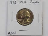 1972 WASHINGTON QUARTER BU