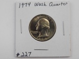 1974 WASHINGTON QUARTER BU