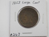 1853 LARGE CENT XF