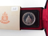 1976 CANADIAN PARLIAMENT SILVER DOLLAR IN HOLDER