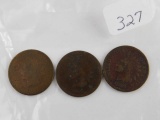 1866,67,68, INDIAN HEAD CENTS (3-COINS) AG