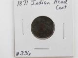 1871 INDIAN HEAD CENT XF-CORROSION/RESIDUE