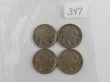 195,16,19,26D, BUFFALO NICKELS (4-COINS)