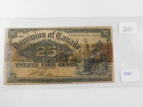 1900 CANADIAN 25-CENT FRACTIONAL NOTE
