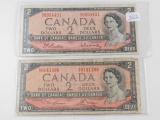 2-1954 CANADIAN $2. NOTES