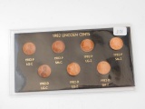 1982 LINCOLN CENT TYPE SET IN HOLDER BU