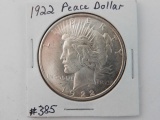 1922 PEACE DOLLAR BU