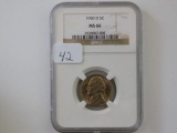 1950D JEFFERSON NICKEL NGC MS66 (KEY DATE)