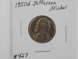 1950D JEFFERSON NICKEL (KEY DATE) BU