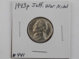 1943P JEFFERSON WAR NICKEL BU