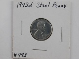 1943D LINCOLN STEEL CENT BU