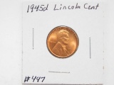 1945D LINCOLN CENT BU RED