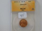 1944S LINCOLN CENT ANACS MS66 RED