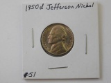 1950D JEFFERSON NICKEL (KEY DATE) BU