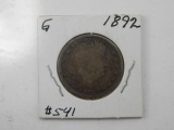 1892 BARBER QUARTER (FIRST YEAR) G