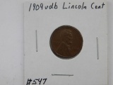 1909VDB LINCOLN CENT XF