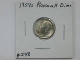 1954S ROOSEVELT DIME BU