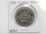 1972 CANADIAN (CANOE) SILVER DOLLAR BU