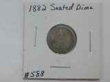 1882 SEATED DIME AG