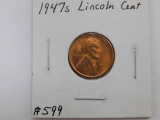 1947S LINCOLN CENT BU RED