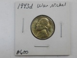 1943D JEFFERSON WAR NICKEL BU