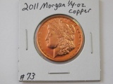 2011 MORGAN 1/4TH. OZ. COPPER ROUND PF