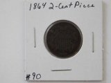 1864 2-CENT PIECE XF