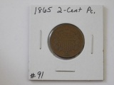 1865 2-CENT PIECE F