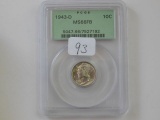 1943D MERCURY DIME PCGS MS66 FB