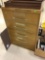 5 drawer metal vintage cabinet, 42 inches tall