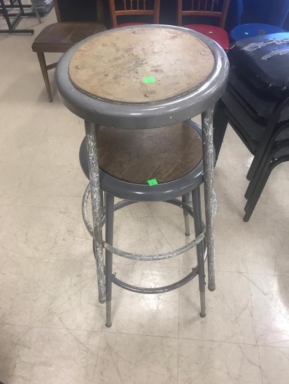 2 Metal Industrial stools