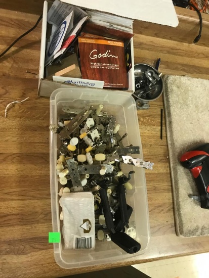 2 small boxes of guitar parts and guitar wire