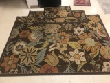 Lot of 3 matching rugs, largest is approx 5 x 7 foot, shows some wear