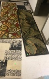 4 rugs, 2 runners and 2 small rugs, rug on far right is approx 7 foot long