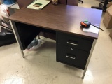 Metal desk with laminate top, 40 inches long