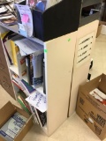 2 laminate bookshelves, 42 inches tall