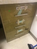 Vintage 3 Drawer Metal Cabinet, 36 tall, 27 wide