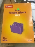 Partial pack of 5 tab hanging file folders