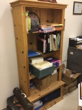 Knotty Pine Bookshelf, no contents included, 76 inches tall