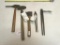 Lot of 3 Hammers, and 2 small blacksmith tongs