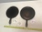 2 Cast Iron Griddles, one Lodge, and one Made in USA