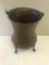 Hammered Copper Pot, with handle, and detached base. Base has ball and claw feet